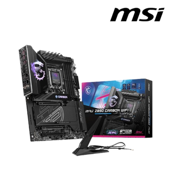 MSI MPG-Z890-CARBON-WIFI Motherboard (ATX Form Factor, Intel Z890 Chipset, Socket LGA1851, 4 x DDR5 up to 256GB) MSI MPG-Z890-CARBON-WIFI Motherboard (ATX Form Factor, Intel Z890 Chipset, Socket LGA1851, 4 x DDR5 up to 256GB)