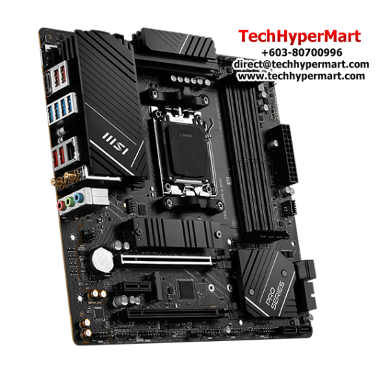 MSI PRO B650M-A WIFI Motherboard (M-ATX Form Factor, AMD B650 Chipset, Socket AM5, 4 x DDR4 up to 128GB) MSI PRO B650M-A WIFI Motherboard (M-ATX Form Factor, AMD B650 Chipset, Socket AM5, 4 x DDR4 up to 128GB)