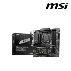 MSI PRO B760M-A WIFI DDR4 Motherboard (mATX Form Factor, Intel B760 Chipset, Socket LGA1700, 4 x DDR4 up to 128GB)