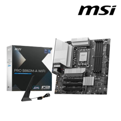 MSI PRO B860M-A WIFI Motherboard (mATX Form Factor, Intel B860 Chipset, Socket LGA1851, 4 x DDR5 up to 256GB)