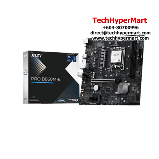 MSI PRO B860M-E Motherboard (mATX Form Factor, Intel B860 Chipset, Socket LGA1851, 2 x DDR5 up to 128GB)