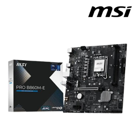 MSI PRO B860M-E Motherboard (mATX Form Factor, Intel B860 Chipset, Socket LGA1851, 2 x DDR5 up to 128GB)