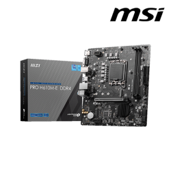 MSI PRO H610M-E DDR4 Motherboard (Micro-ATX Form Factor, Intel H610 Chipset, Socket LGA1700, 2 x DDR4 up to 64GB)