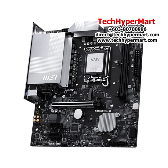 MSI PRO H810M-B Motherboard (mATX Form Factor, Intel H810 Chipset, Socket LGA1851, 2 x DDR5 up to 128GB)