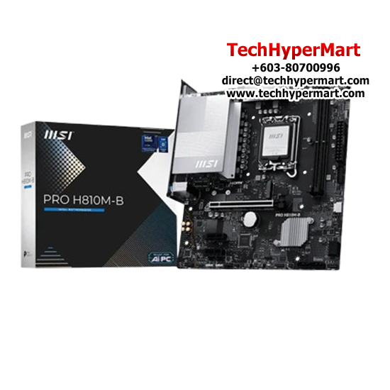 MSI PRO H810M-B Motherboard (mATX Form Factor, Intel H810 Chipset, Socket LGA1851, 2 x DDR5 up to 128GB)