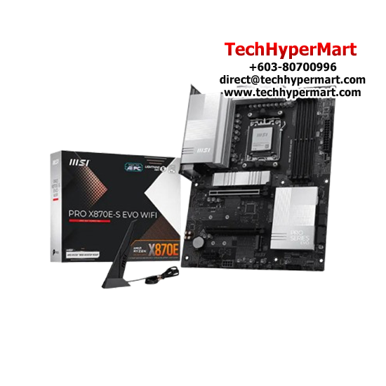 MSI PRO X870E-S EVO WIFI Motherboard (ATX Form Factor, AMD X870E Chipset, Socket AM5, 4 x DDR5 up to 256GB)