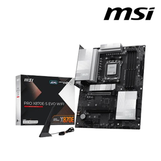 MSI PRO X870E-S EVO WIFI Motherboard (ATX Form Factor, AMD X870E Chipset, Socket AM5, 4 x DDR5 up to 256GB)