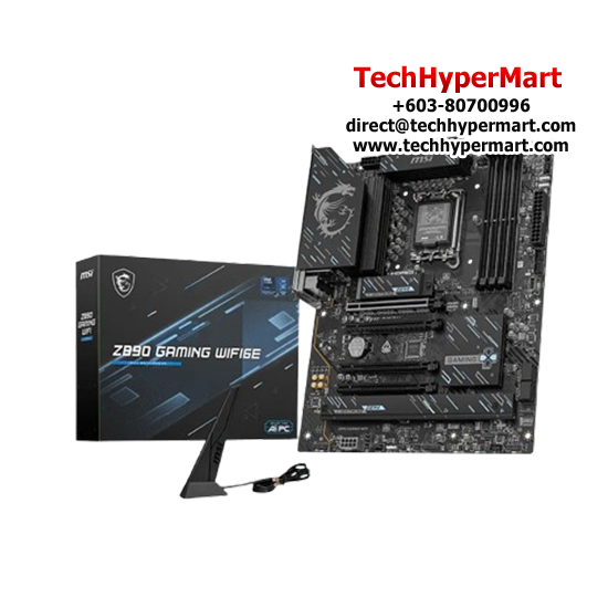 MSI Z890 GAMING WIFI6E Motherboard (ATX Form Factor, Intel Z890 Chipset, Socket LGA1851, 4 x DDR5 up to 256GB)