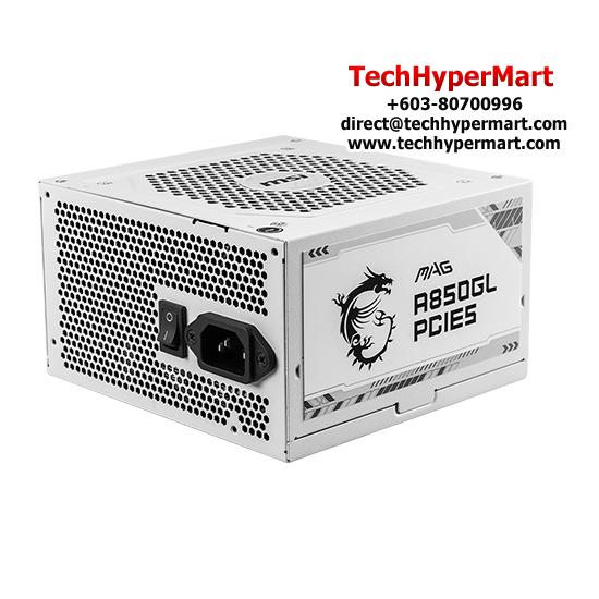 MSI MAG A850GL PCIE5 GOLD WHITE PSU (850 Watts, 100-240V, Protections OCP, OVP, OPP, OTP, SCP, UVP)