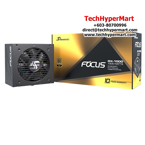 Seasonic Focus GX-1000 Gold PSU  (1000 Watts, 110-240V, Protections OPP, OVP, UVP, OCP, OTP, SCP)