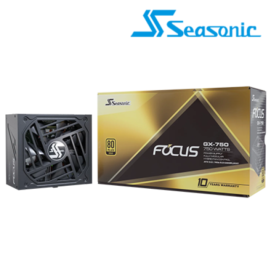 Seasonic Focus GX-750 ATX 3.0 Gold PSU  (750 Watts, 110-240V, Protections OPP, OVP, UVP, OCP, OTP, SCP)