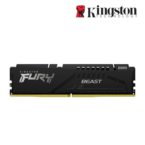 Kingston 16GB Fury Beast Desktop RAM (DDR5 4800MHz, CL38, Black, XMP, KF548C38BB-16)