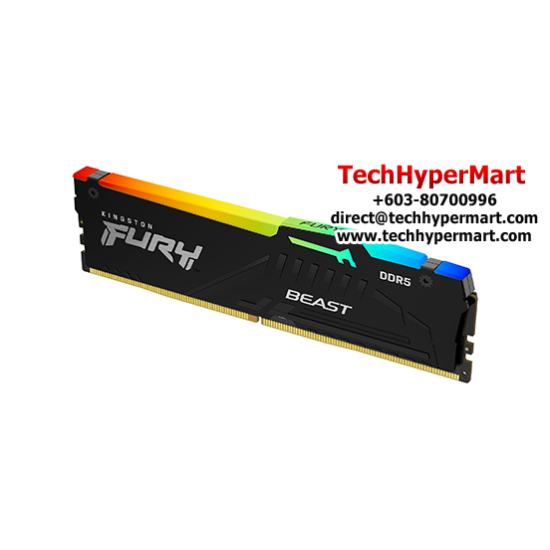 Kingston 16GB FURY Beast Desktop RAM (DDR5 5600MHz, CL36, Black, RGB, EXPO, KF556C36BBEA-16)