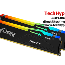 Kingston 64GB FURY Beast Desktop RAM (DDR5 5200MHz, CL36, Black, RGB, EXPO, Kit Of 2, KF552C36BBEA-64)