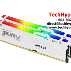 Kingston 64GB FURY Beast Desktop RAM (DDR5 5600MHz, CL36, White, RGB, EXPO, Kit Of 2, KF556C36BWEAK2-64)