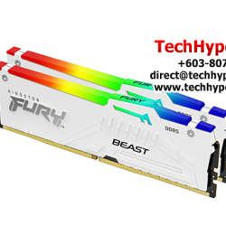 Kingston 64GB FURY Beast Desktop RAM (DDR5 5600MHz, CL40, White, RGB, XMP, Kit of 2, KF556C40BWAK2-64)