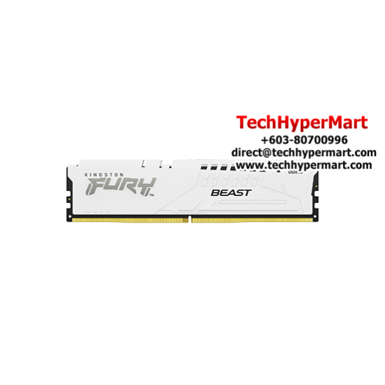 Kingston 16GB Fury Beast Desktop RAM (DDR5 5600MHz, CL40, White, EXPO, KF560C40BW-16)