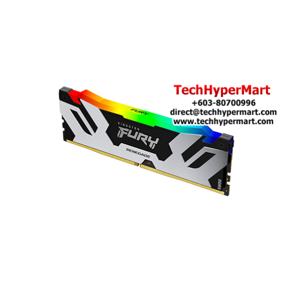 Kingston 16GB FURY Renegade Desktop RAM (DDR5 7200MHz, CL38, Silver, RGB, XMP, KF572C38RSA-16)