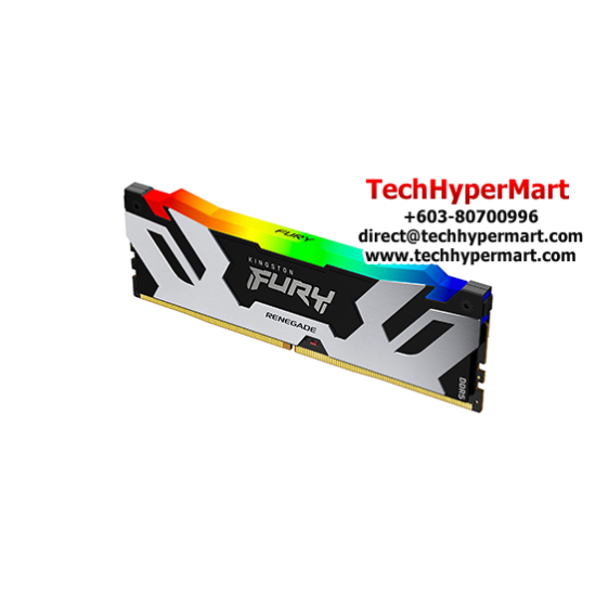 Kingston 16GB FURY Renegade Desktop RAM (DDR5 7200MHz, CL38, Silver, RGB, XMP, KF572C38RSA-16)