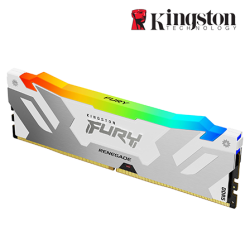 Kingston 16GB FURY Renegade Desktop RAM (DDR5 6800MHz, CL32, White, RGB, XMP, KF568C36RWA-16)