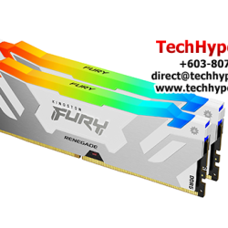 Kingston 32GB FURY Renegade Desktop RAM (DDR5 6800MHz, CL32, White, RGB, XMP, Kit of 2, KF568C36RWAK2-32)
