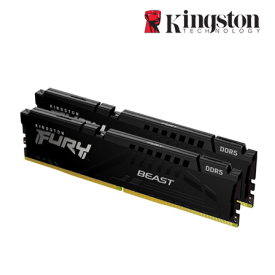 Kingston 64GB Fury Beast Desktop RAM, (DDR5 6000MHz, CL40, Black, XMP, Kit Of 2, KF560C40BBK2-64)