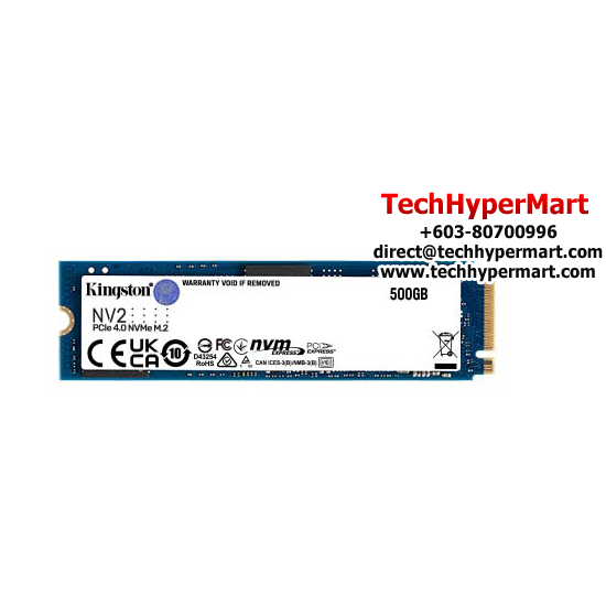 Kingston NV2 M.2 2280 PCIe 500GB Drive (PCIe NVMe 4.0 x4, 3500MB/s Read and 2100MB/s Write)