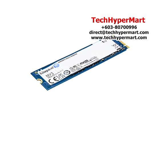 Kingston NV3 M.2 2280 PCIe 1TB Drive (PCIe NVMe 4.0 x4, 6000MB/s Read and 4000MB/s Write)
