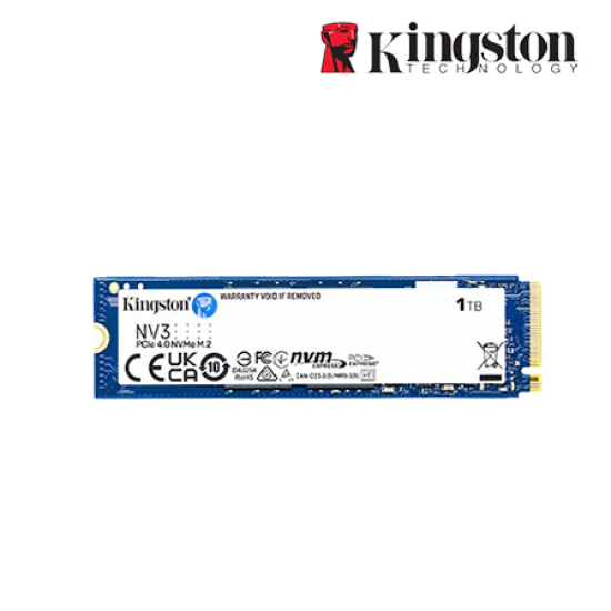 Kingston NV3 M.2 2280 PCIe 1TB Drive (PCIe NVMe 4.0 x4, 6000MB/s Read and 4000MB/s Write)