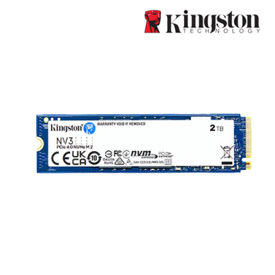 Kingston NV3 M.2 2280 PCIe 2TB Drive (PCIe NVMe 4.0 x4, 6000MB/s Read and 5000MB/s Write)