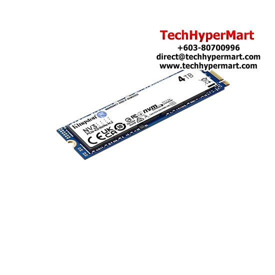 Kingston NV3 M.2 2280 PCIe 4TB Drive (PCIe NVMe 4.0 x4, 6000MB/s Read and 5000MB/s Write)