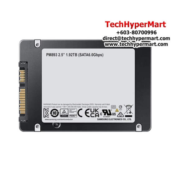 Samsung Enterprise SSD PM893 2.5'' 1.92TB SSD (MZ-7L31T900, 1.92TB, Read 550MB/s, Write 520MB/s, SATA 6Gb/s)