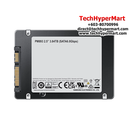 Samsung Enterprise SSD PM893 2.5'' 3.84TB SSD (MZ-7L33T800, 3.84TB, Read 550MB/s, Write 520MB/s, SATA 6Gb/s)