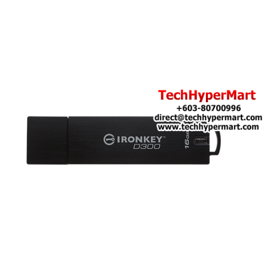 Kingston IronKey D300 Encrypted 16GB USB Flash Drive (16GB of Capacity, USB 3.0)