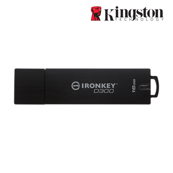 Kingston IronKey D300 Encrypted 16GB USB Flash Drive (16GB of Capacity, USB 3.0)