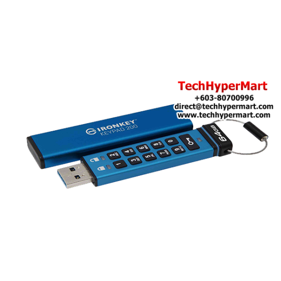 Kingston IronKey Keypad 200 64GB USB Flash Drive (64GB of Capacity, USB Type-A)