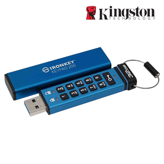 Kingston IronKey Keypad 200 32GB USB Flash Drive (32GB of Capacity, USB 3.2 Gen 1)