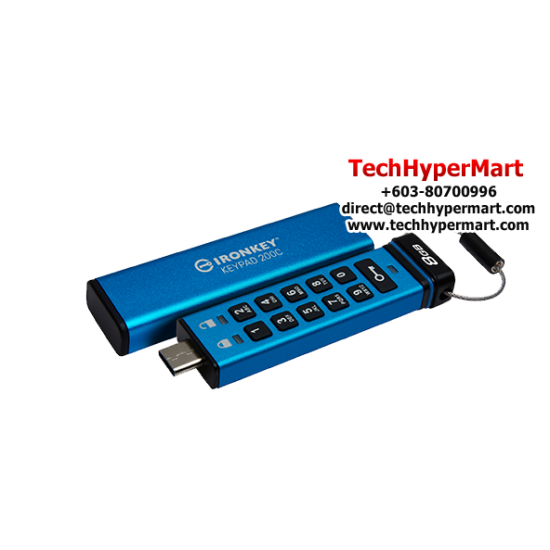 Kingston IronKey Keypad 200C 8GB USB Flash Drive (8GB of Capacity, USB Type-C)