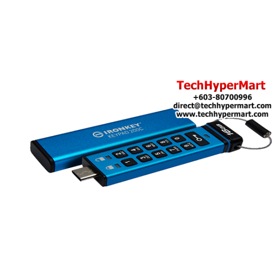 Kingston IronKey Keypad 200C 16GB USB Flash Drive (16GB of Capacity, USB Type-C)