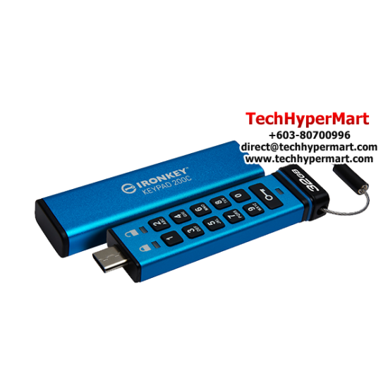 Kingston IronKey Keypad 200C 32GB USB Flash Drive (32GB of Capacity, USB Type-C)