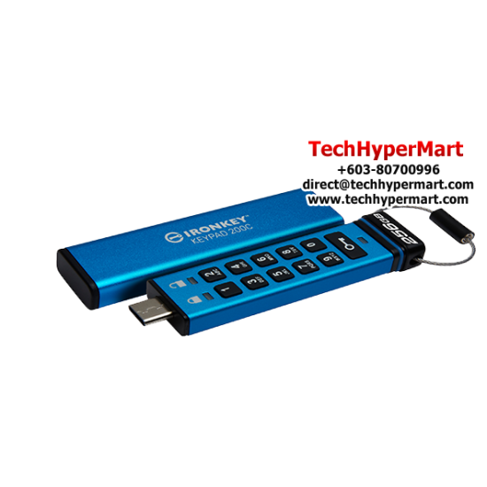 Kingston IronKey Keypad 200C 256GB USB Flash Drive (256GB of Capacity, USB Type-C)