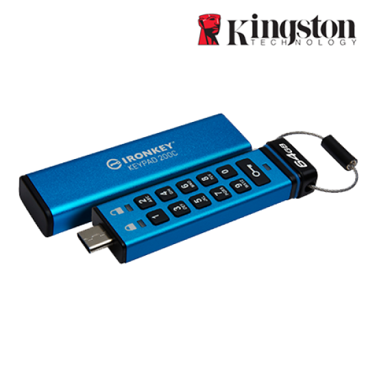 Kingston IronKey Keypad 200C 64GB USB Flash Drive (64GB of Capacity, USB 3.2 Gen 1) Kingston IronKey Keypad 200C 64GB USB Flash Drive (64GB of Capacity, USB 3.2 Gen 1)