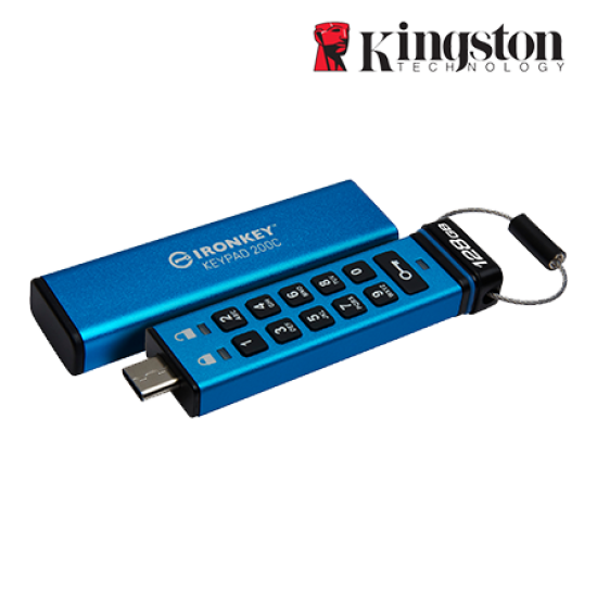Kingston IronKey Keypad 200C 128GB USB Flash Drive (128GB of Capacity, USB 3.2 Gen 1)
