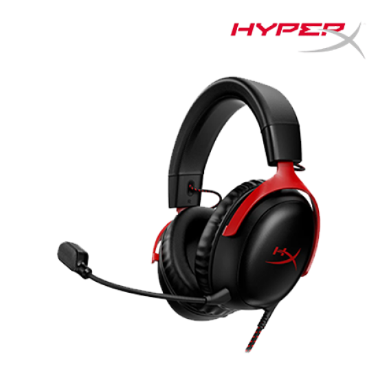 HyperX Cloud III Headset (727A8AA Black, 727A9AA Red, Dynamic 53mm, 10Hz–21Hz, Uni-directional, 16-Bit)