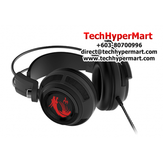 MSI DS502 Gaming Headset (High Quality Speakers, Strong vibration system, Omnidirectional Microphone)