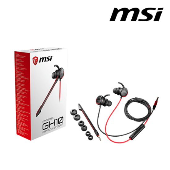 MSI IMMERSE GH10 Gaming Headset (20Hz – 20KHz, 100Hz to 10KHz, 3.5mm audio connector) MSI IMMERSE GH10 Gaming Headset (20Hz – 20KHz, 100Hz to 10KHz, 3.5mm audio connector)