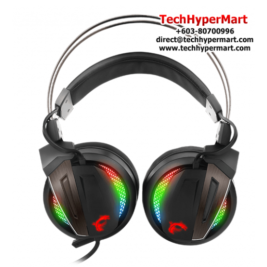 MSI IMMERSE GH70 Gaming Headset (Amazing LED Light Effect, Enhanced Virtual 7.1 Surround Sound)