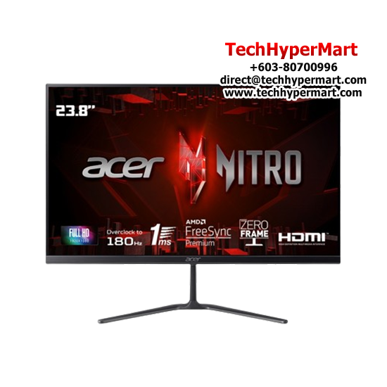 Acer NITRO KG240YM5 23.8" Gaming Monitor (IPS, 1920 x 1080, 1ms, 250cd/m², 180Hz, HDMI, DP)