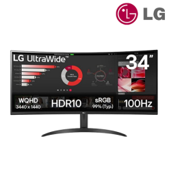 LG 34WR50QK 34" LED Monitor (VA, 3440 x 1440, 5ms, 300cd/m2, 100Hz, HDMI)