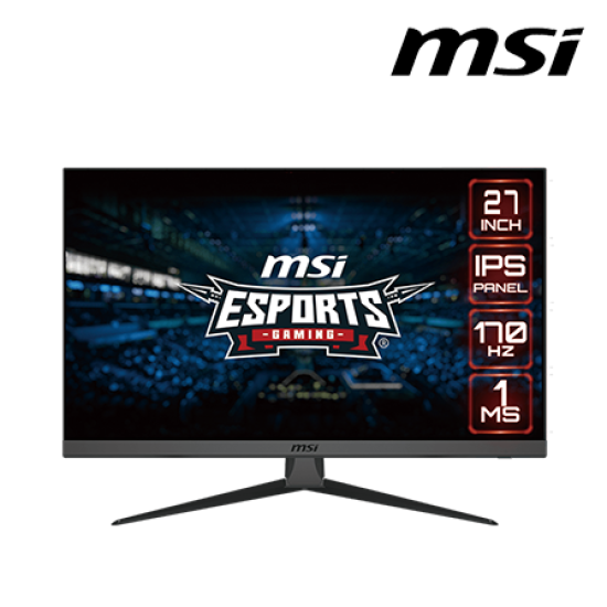MSI G2722 27" Gaming Monitor (IPS, 1920 x 1080, 1ms , 250cd/m², 170Hz, HDMI, DP)